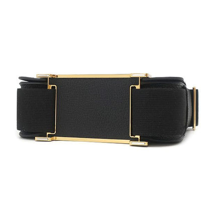 Hermes Shoulder Bag Geta Chevre Misol Black Gold Hardware Black K Engraved