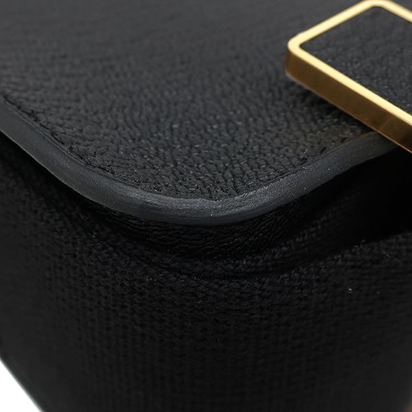 Hermes Shoulder Bag Geta Chevre Misol Black Gold Hardware Black K Engraved