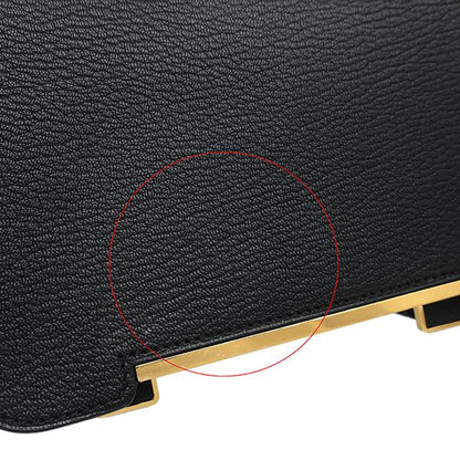 Hermes Shoulder Bag Geta Chevre Misol Black Gold Hardware Black K Engraved