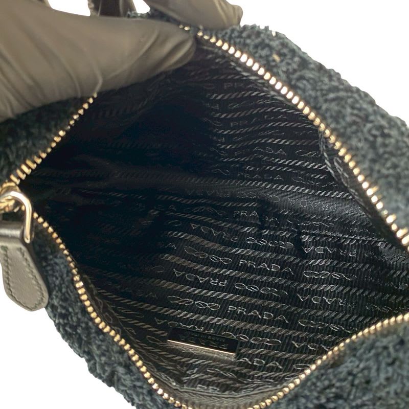 Prada Terry Mini Re-edition Triangle Logo Hardware Pile Handbag One