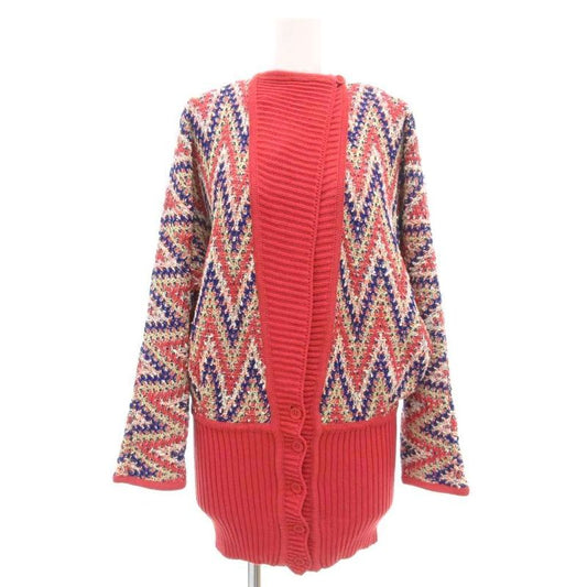 Christian DIOR Pret-a-porter Vintage Knit Cardigan Long Sleeve M Orange