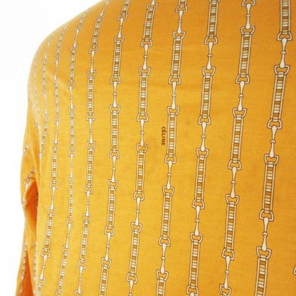 Celine Vintage Knit Shirt Blouse Long Sleeve Cotton Light Hand Stretch Bit