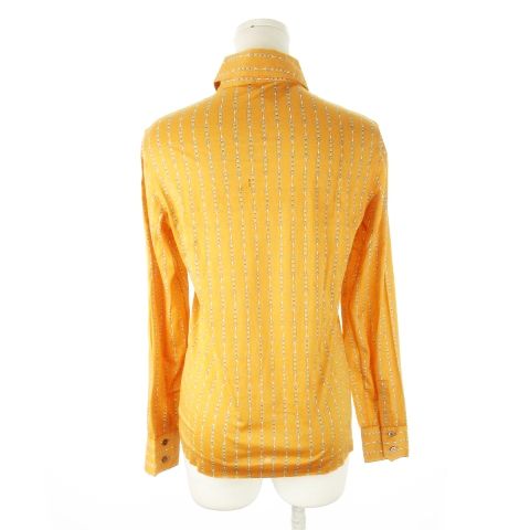 Celine Vintage Knit Shirt Blouse Long Sleeve Cotton Light Hand Stretch Bit