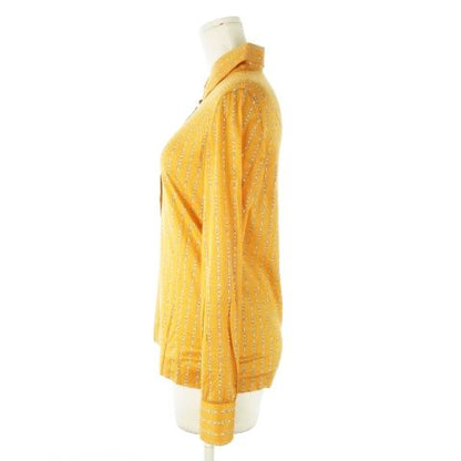 Celine Vintage Knit Shirt Blouse Long Sleeve Cotton Light Hand Stretch Bit