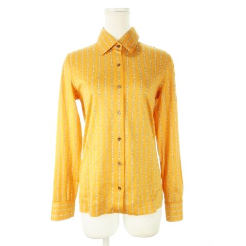 Celine Vintage Knit Shirt Blouse Long Sleeve Cotton Light Hand Stretch Bit