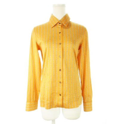 Celine Vintage Knit Shirt Blouse Long Sleeve Cotton Light Hand Stretch Bit