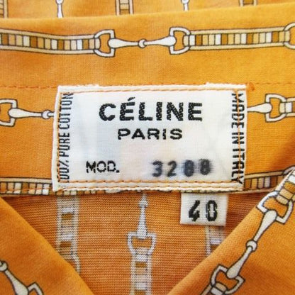 Celine Vintage Knit Shirt Blouse Long Sleeve Cotton Light Hand Stretch Bit