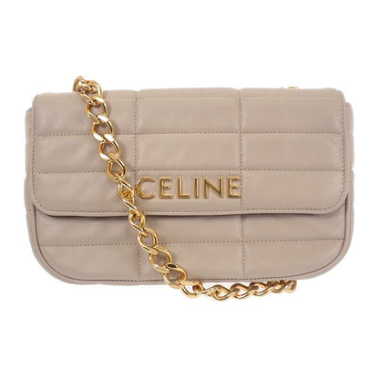 Celine Matelasse Monochrome 111273epz.02tr Shoulder Bag Goth Leather Ivory