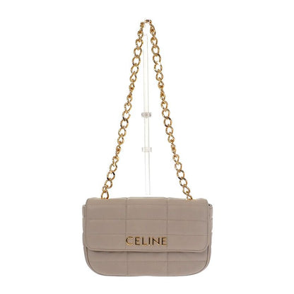 Celine Matelasse Monochrome 111273epz.02tr Shoulder Bag Goth Leather Ivory