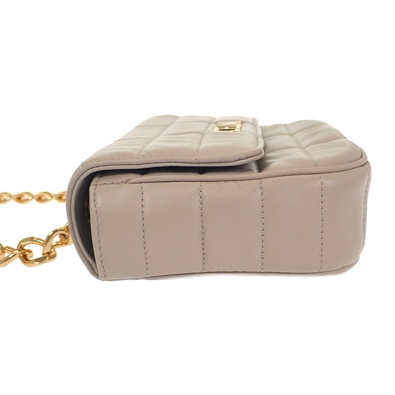 Celine Matelasse Monochrome 111273epz.02tr Shoulder Bag Goth Leather Ivory