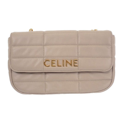 Celine Matelasse Monochrome 111273epz.02tr Shoulder Bag Goth Leather Ivory