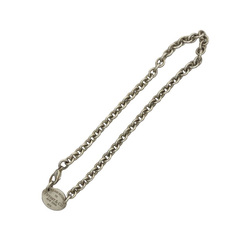 Tiffany & Co Return To Oval Necklace Silver 925 Chain Choker