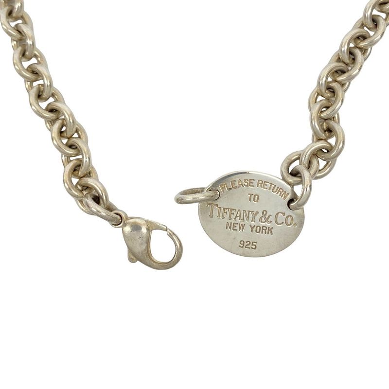 Tiffany & Co Return To Oval Necklace Silver 925 Chain Choker