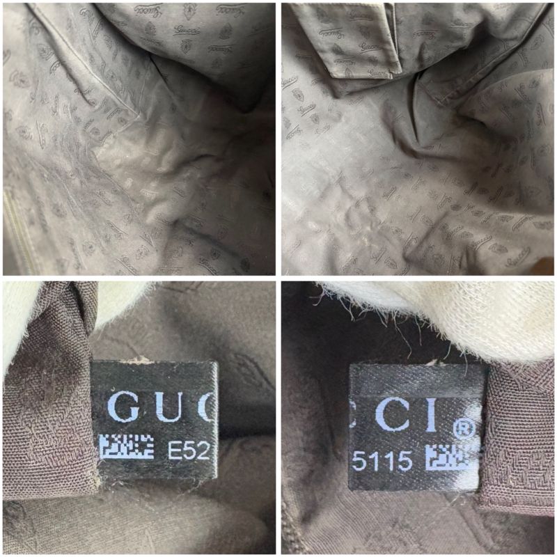 Gucci GG Canvas Sherry Line Tote Bag Tricolor Brown