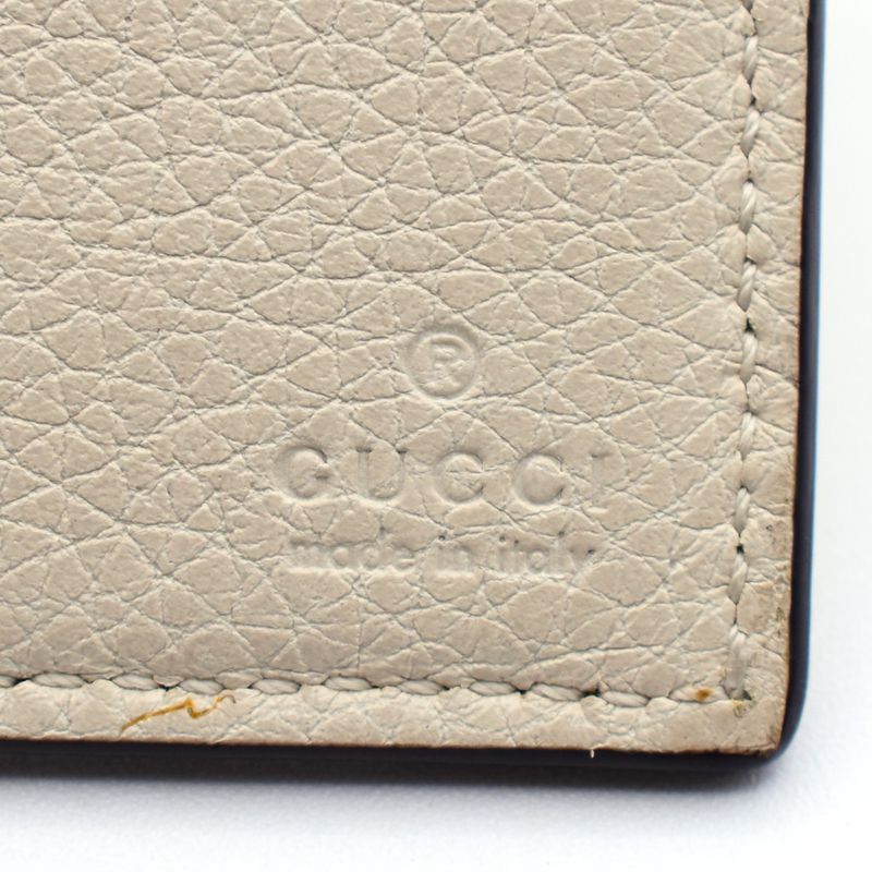 Gucci Wallet Logo Print Bifold Wallet Leather White 31bs007