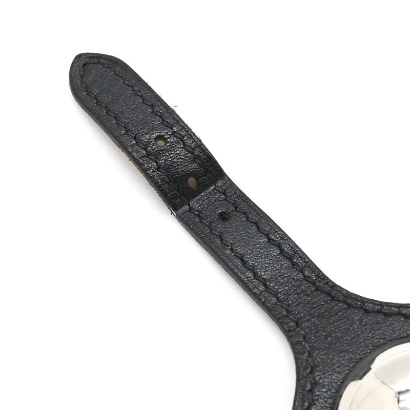 Hermes Bracelet Pass Age Clute Leather GP Black T2 Silver Hardware Black