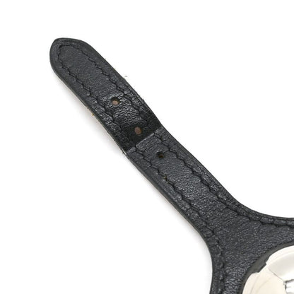 Hermes Bracelet Pass Age Clute Leather GP Black T2 Silver Hardware Black