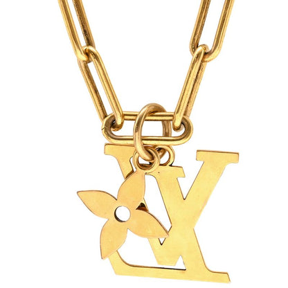 Louis Vuitton Necklace Collier LV Flower Necklace GP Gold LV Initials Flower