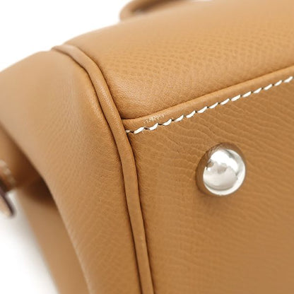 Hermes Handbag Paris Bombay 27 Vaux Epson Natural Silver Hardware Brown K