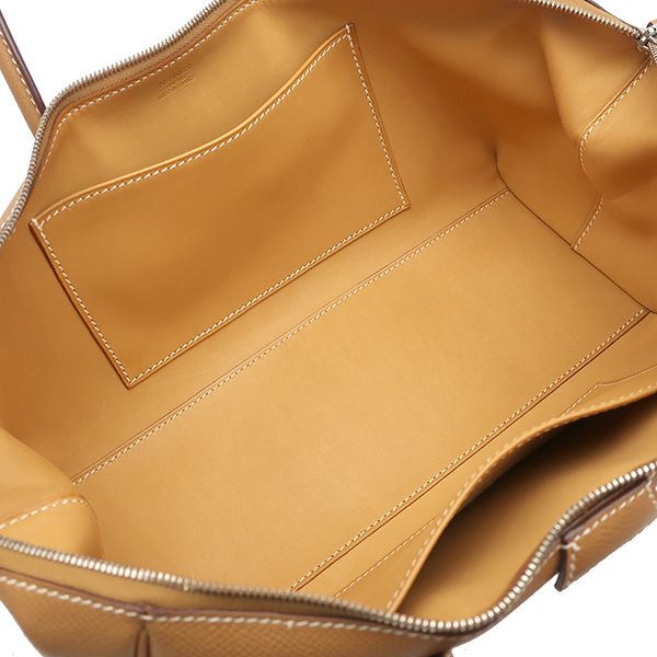 Hermes Handbag Paris Bombay 27 Vaux Epson Natural Silver Hardware Brown K