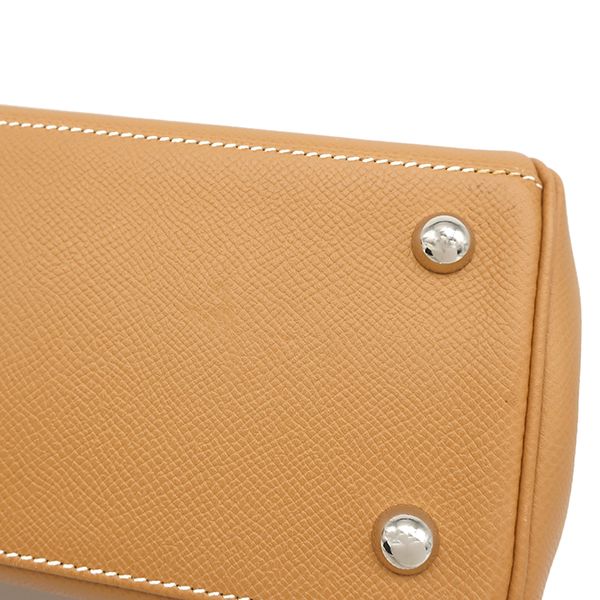 Hermes Handbag Paris Bombay 27 Vaux Epson Natural Silver Hardware Brown K