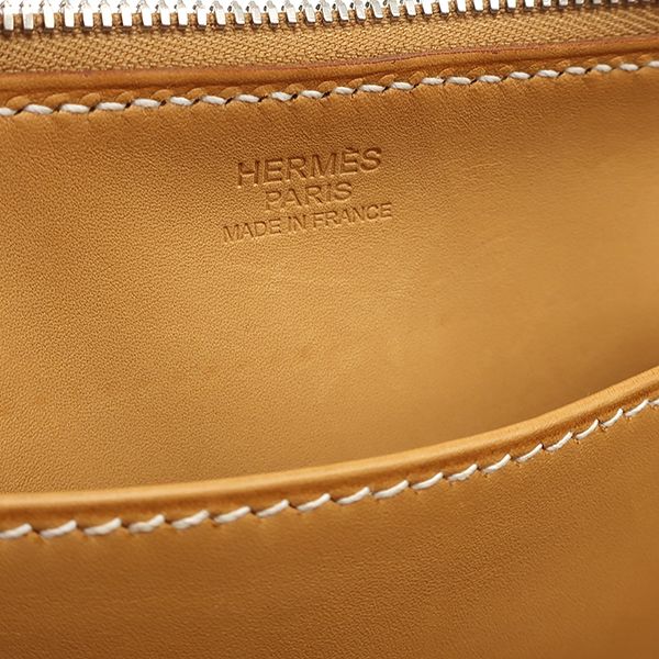 Hermes Handbag Paris Bombay 27 Vaux Epson Natural Silver Hardware Brown K