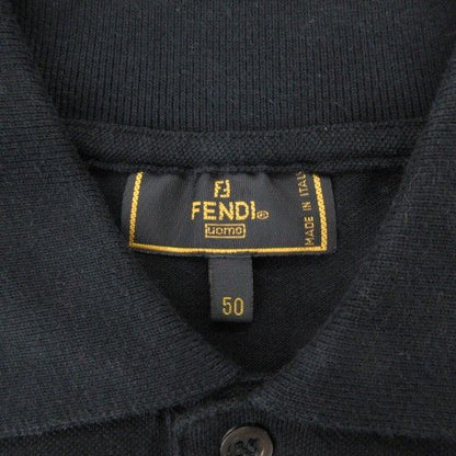 Fendi Polo Shirt 50 L Logo Embroidery Short Sleeves Black AE - GY19 AA