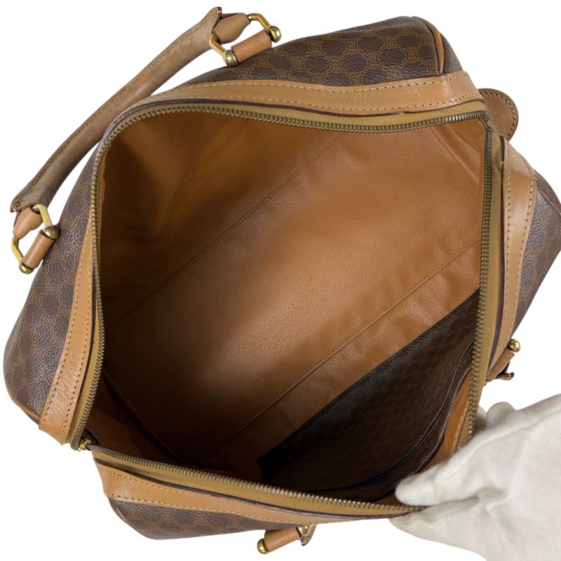 Celine Mini Boston Bag Handbag Macadam Pattern Pvcleather Triomphe