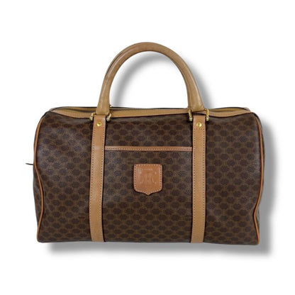 Celine Mini Boston Bag Handbag Macadam Pattern Pvcleather Triomphe