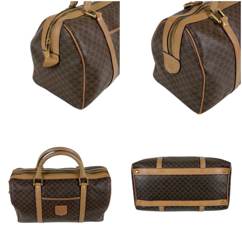 Celine Mini Boston Bag Handbag Macadam Pattern Pvcleather Triomphe