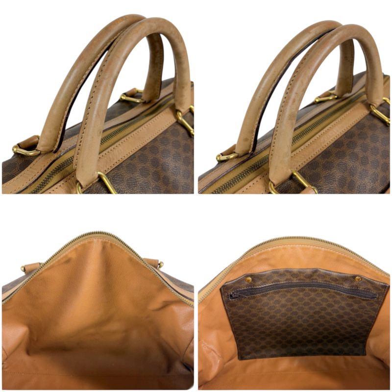 Celine Mini Boston Bag Handbag Macadam Pattern Pvcleather Triomphe