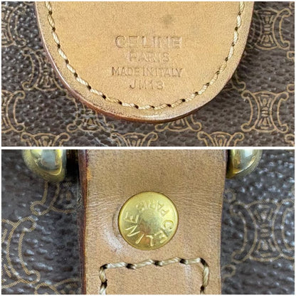 Celine Mini Boston Bag Handbag Macadam Pattern Pvcleather Triomphe