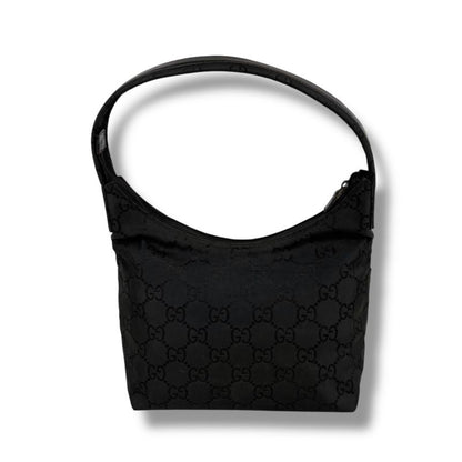Gucci One Shoulder Bag Hobo Soho GG Pattern Black Nylon