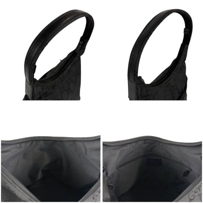 Gucci One Shoulder Bag Hobo Soho GG Pattern Black Nylon
