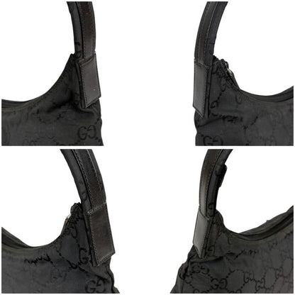 Gucci One Shoulder Bag Hobo Soho GG Pattern Black Nylon