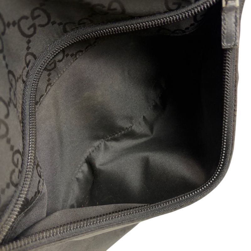 Gucci One Shoulder Bag Hobo Soho GG Pattern Black Nylon