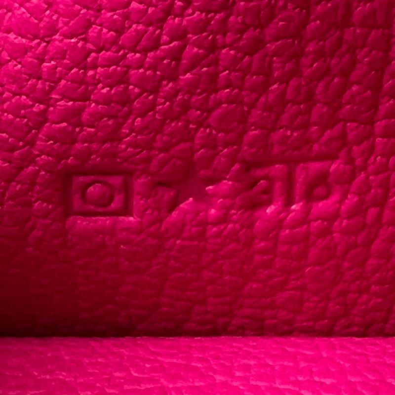 Hermes Long Wallet Women's Bifold Bearn Hermes □O Chevre Pink Silver Hardware