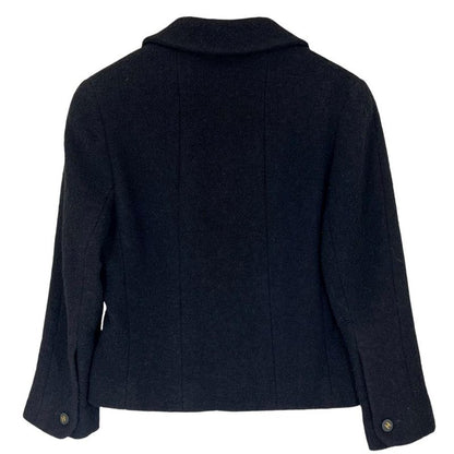 Chanel Set Up Women's Skirt Clothes Jacket Apparel Vintage Chanel 40 Black Wool