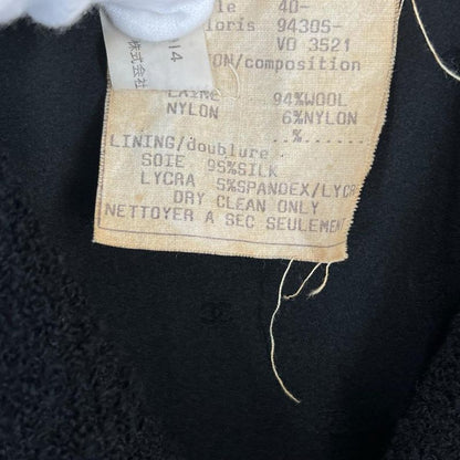 Chanel Set Up Women's Skirt Clothes Jacket Apparel Vintage Chanel 40 Black Wool