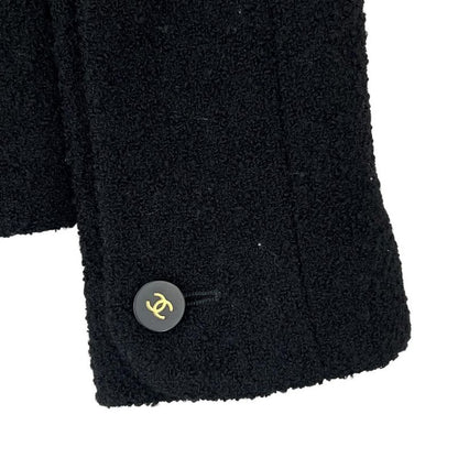 Chanel Set Up Women's Skirt Clothes Jacket Apparel Vintage Chanel 40 Black Wool