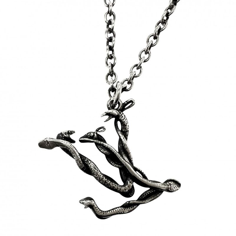 Louis Vuitton Necklace Unisex Snake Pendant Accessory With Adjuster Vintage