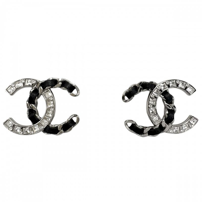 Chanel Earrings Women's Chain Coco Mark Accessories Chanel Rhinestone Leather