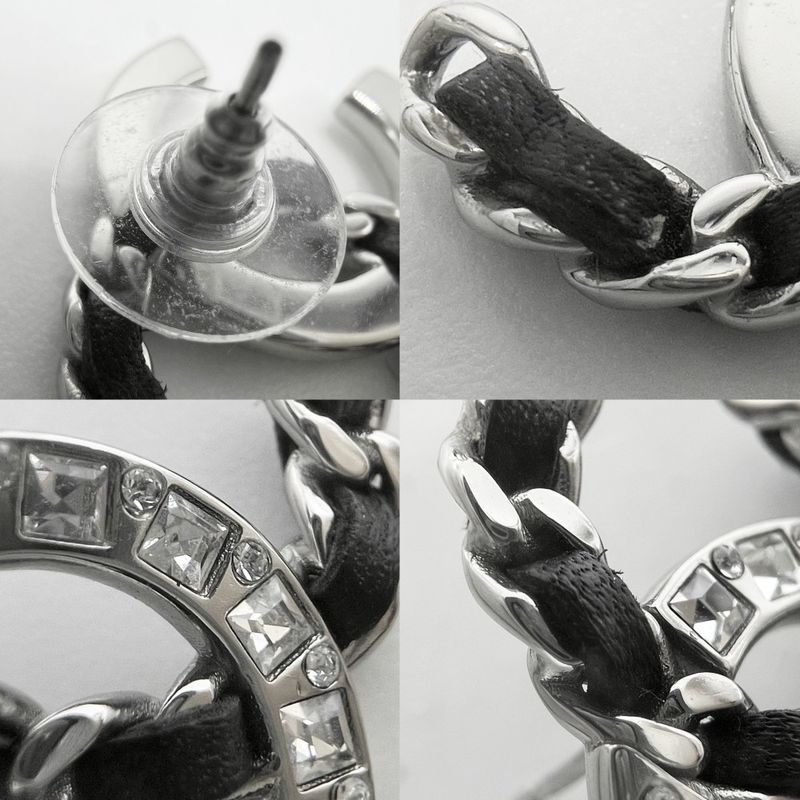 Chanel Earrings Women's Chain Coco Mark Accessories Chanel Rhinestone Leather