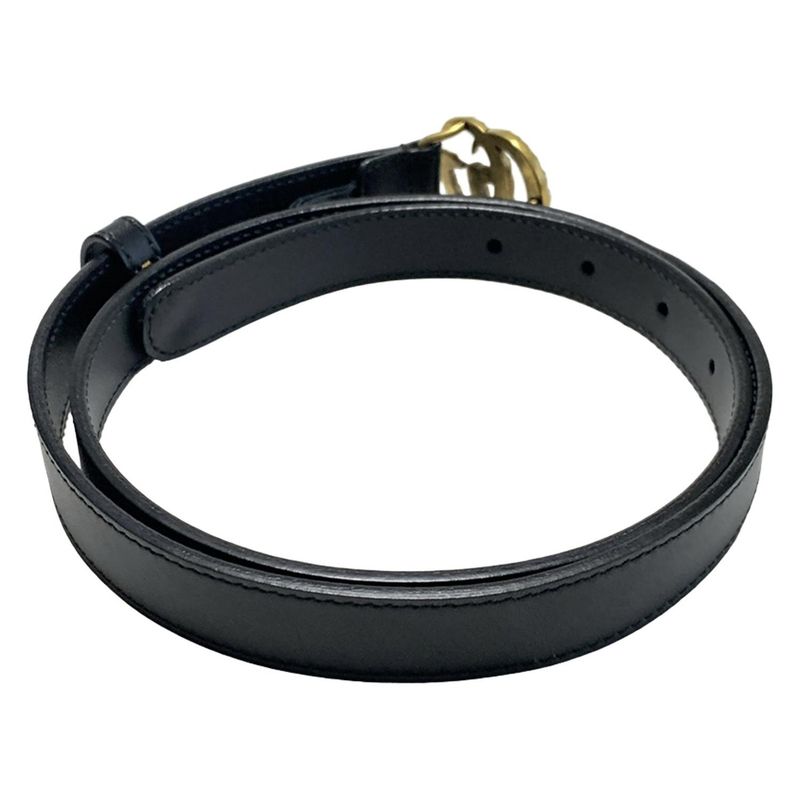 Gucci Belt - Black and Gold Pearl/double G Leather