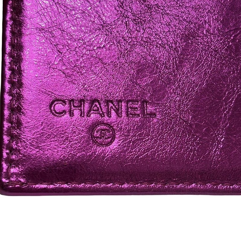 Chanel Trifold Wallet - Pink Leather