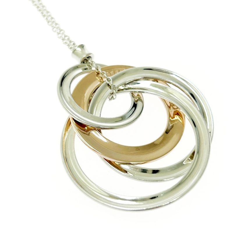 Tiffany & Co Tiffany & Co Silver 1837 Interlocking Circle 4-Ring Necklace 13.1g