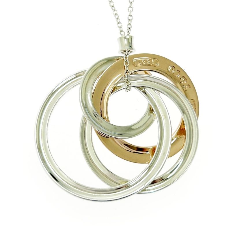 Tiffany & Co Tiffany & Co Silver 1837 Interlocking Circle 4-Ring Necklace 13.1g