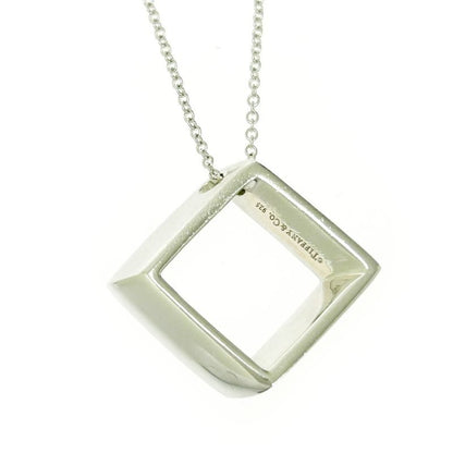 Tiffany & Co Silver Open Square Necklace 3.9g 925 Engraved 496241 Necklace