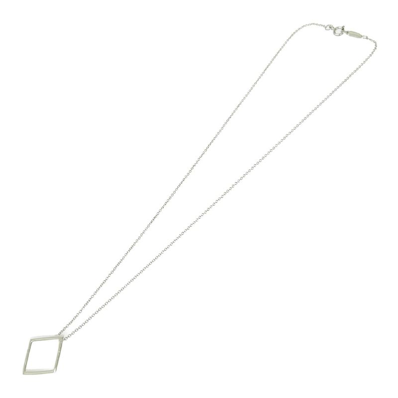 Tiffany & Co Silver Open Square Necklace 3.9g 925 Engraved 496241 Necklace