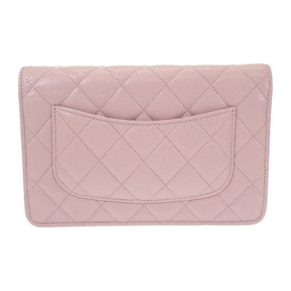 Chanel Classic Shoulder Ap0250 Wallet Chain Caviar Skin Pink Silver Hardware